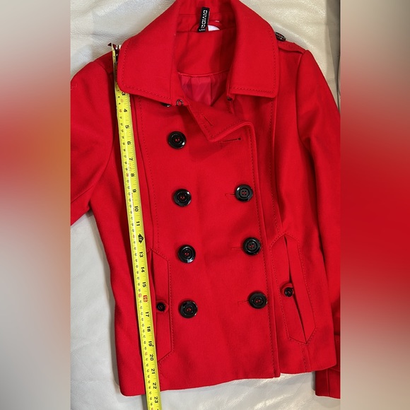 Red, Divided pea coat - Picture 5 of 7